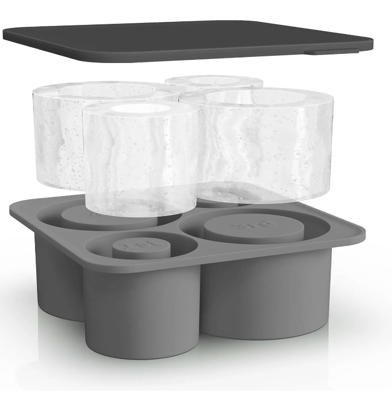 A black and grey ice cream container with clear cups

Description automatically generated with medium confidence